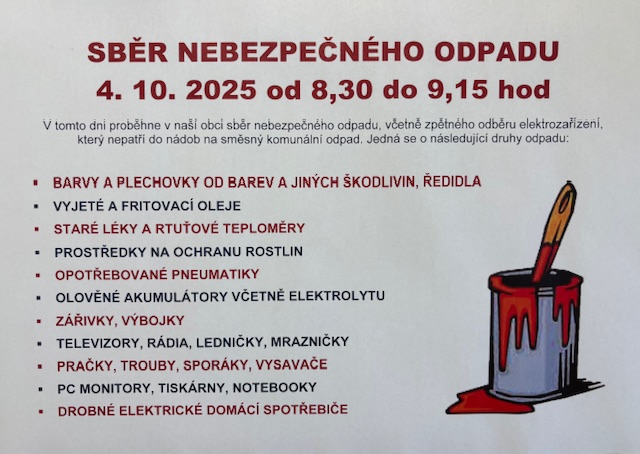 Nebezpečný odpad 4.10.2025